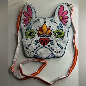 Colorful Beaded Dog Face Bag